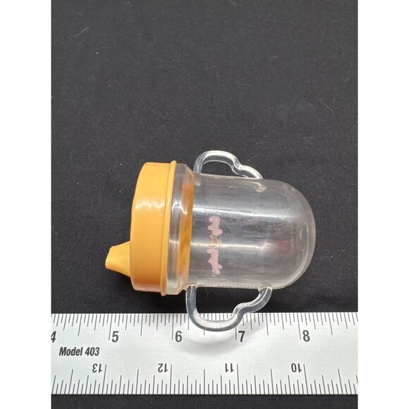 Baby Boutique Clear & Orange Sippy Cup With Dual Handles & Bear-Embossed Lid - Picture 4 of 4